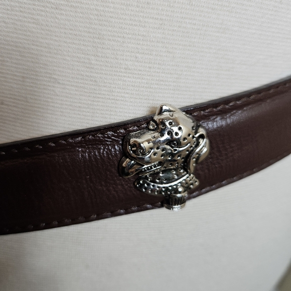 Vintage 90s Brighton Leather Dog Belt Women\'s L Silver Conchos Dalmatian Poodle main image 10